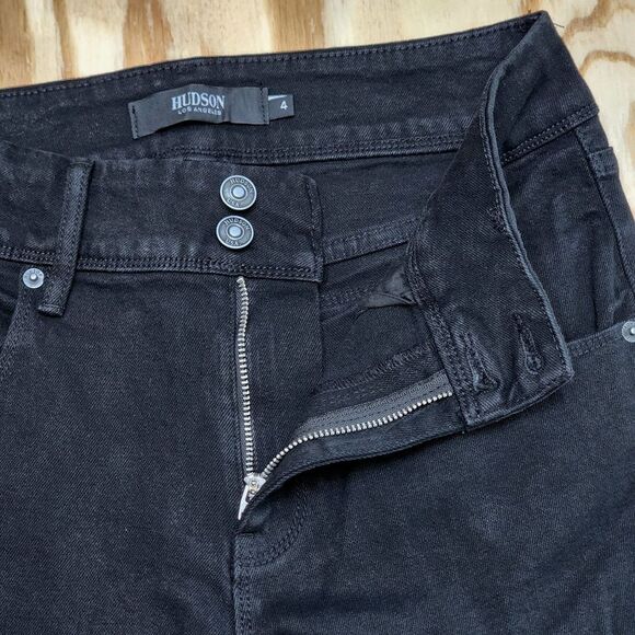 H By Hudson Denim - HUDSON Midrise Straight Leg Pitch Black Jeans Womens Size 4‎ (28x29) 1811754